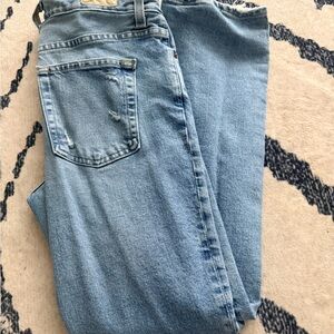 Ag Adriano Goldschmied Saige High Rise Straight Light Blue Denim Jeans